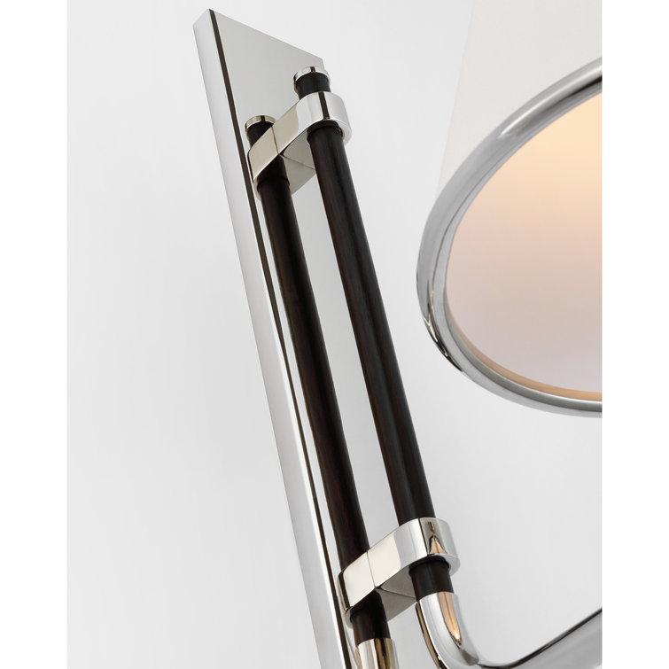 Polished Nickel and Ebony Dimmable Wall Sconce