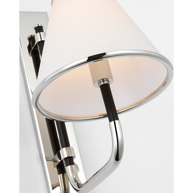 Polished Nickel and Ebony Dimmable Wall Sconce