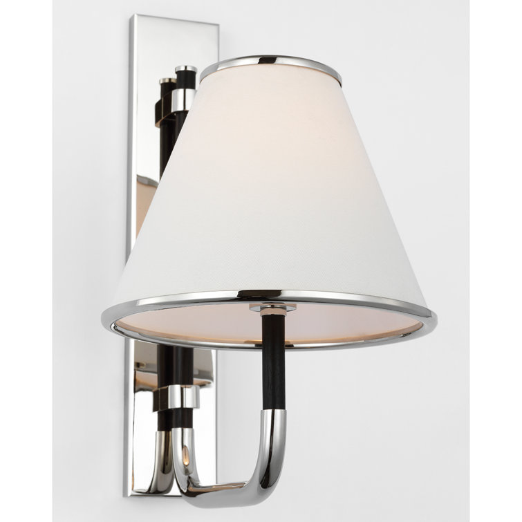 Polished Nickel and Ebony Dimmable Wall Sconce