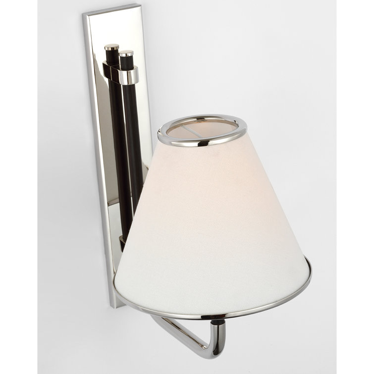 Polished Nickel and Ebony Dimmable Wall Sconce