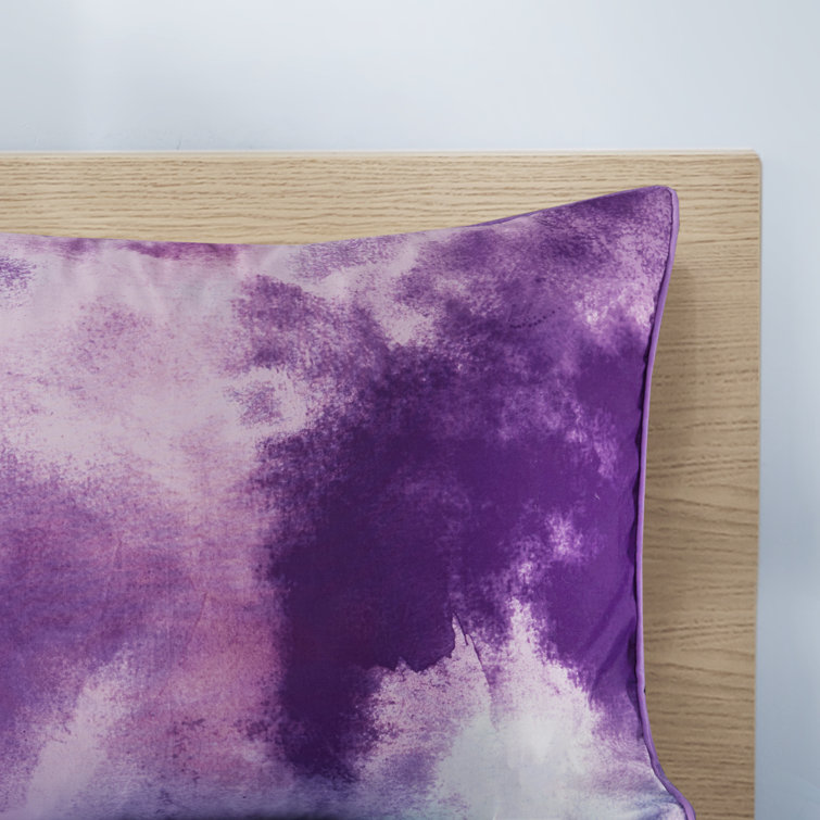 Lavender Full Microfiber Tie Dye Comforter Set with Decorative Pillow