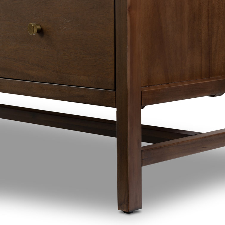 Sullivan Double Walnut Dresser with Brass Hardware