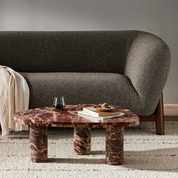 Small Merlot Marble Coffee Table with Storage
