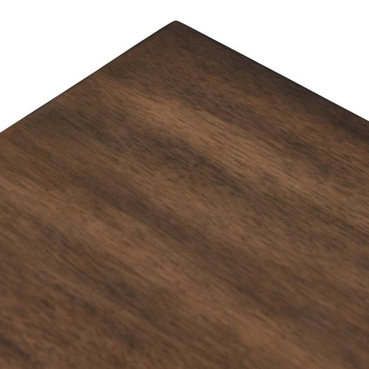 Beige Linen and Mahogany 3-Drawer Nightstand