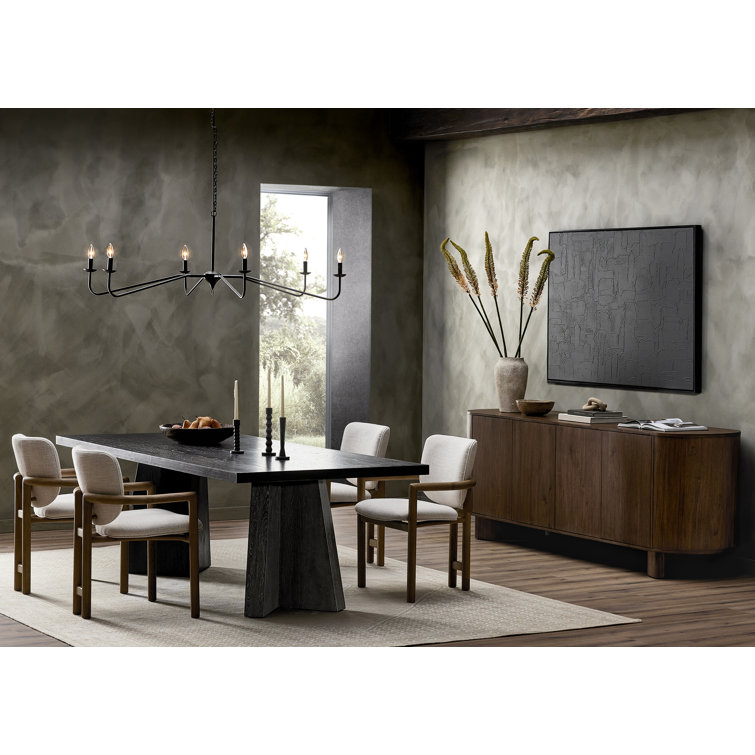 Espresso Oak Rectangular Dining Table for Ten