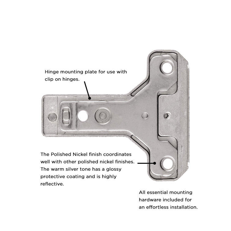 Polished Nickel Euro Concealed Cabinet Hinge with Easy Release