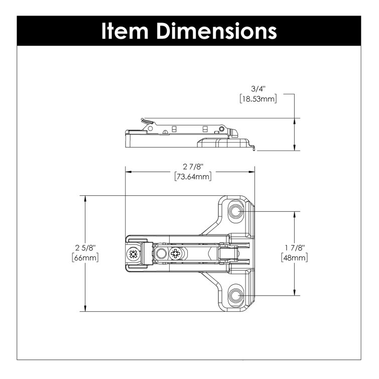 Polished Nickel Euro Concealed Cabinet Hinge with Easy Release