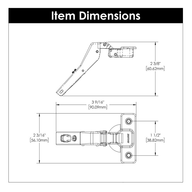 Polished Nickel Concealed Euro Cabinet Hinge Pack