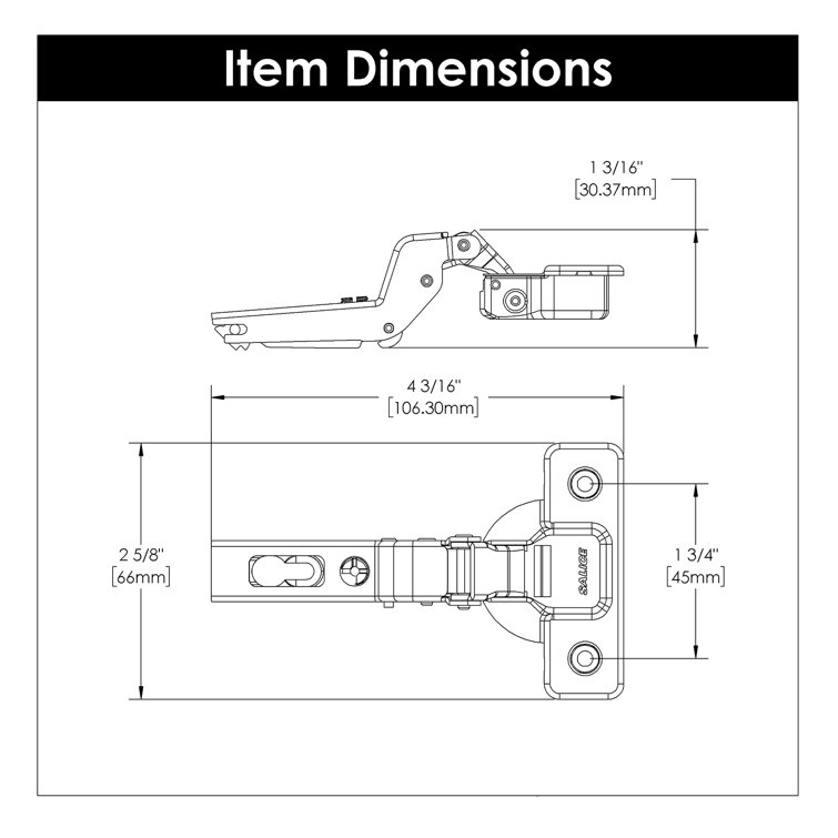 Polished Nickel European-Style Frameless Cabinet Hinges