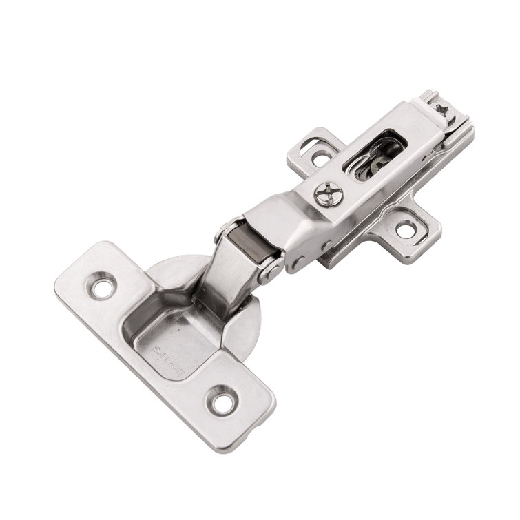 Polished Nickel 110-Degree Frameless Cabinet Hinges