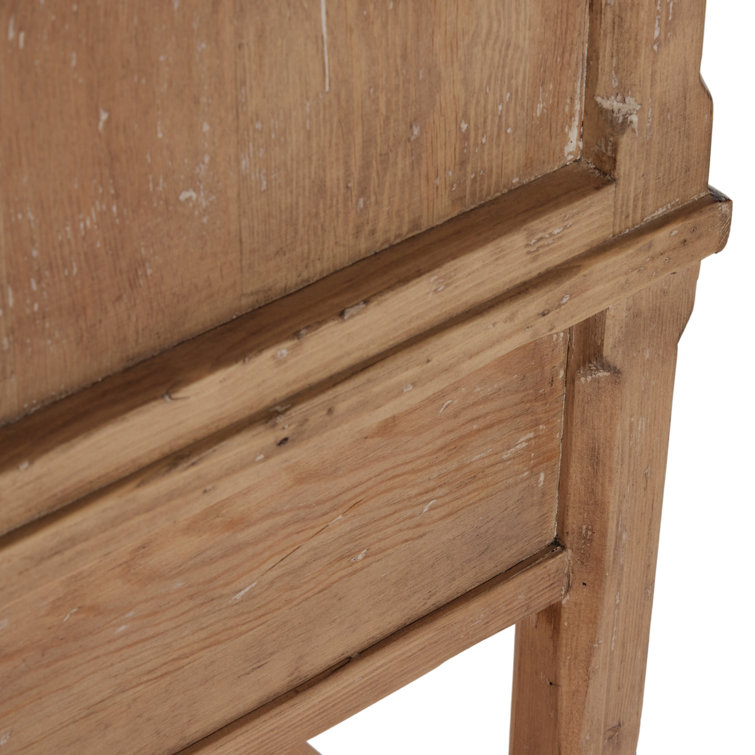 Natural Pine 4-Door Double Cabinet with Drawers
