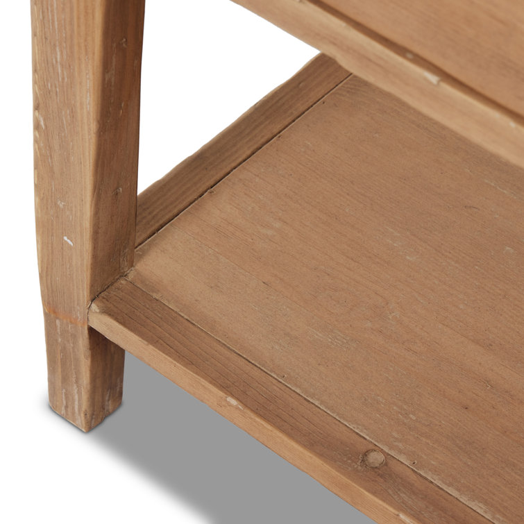 Natural Pine 4-Door Double Cabinet with Drawers