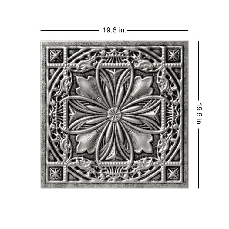 Antique Silver Textured Polystyrene Glue-Up Ceiling Tile