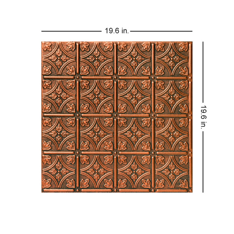 Antique Copper Faux Tin 2x2 Glue-Up Ceiling Tile