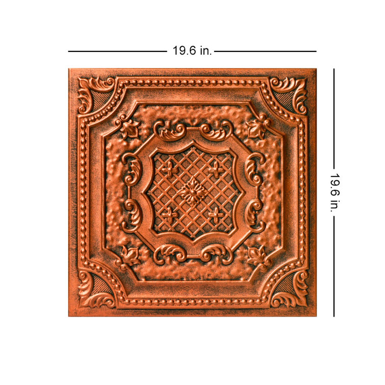 Antique Copper Square Glue-Up Polystyrene Ceiling Tile