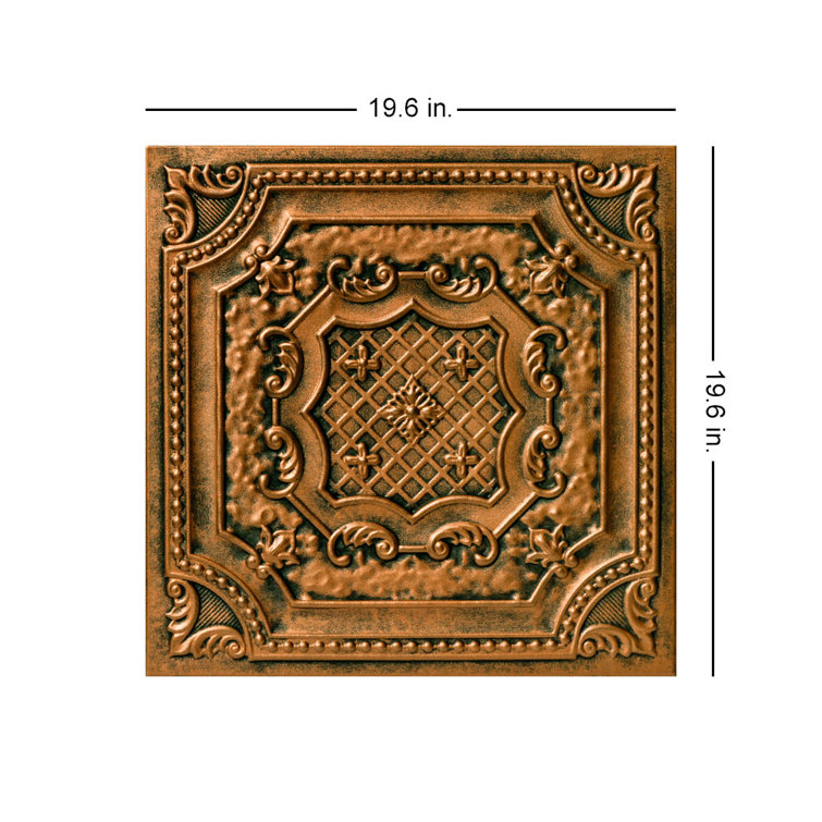Antique Bronze 1.6 Ft. Square Polystyrene Ceiling Tile