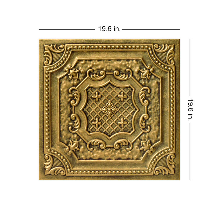 Antique Gold Polystyrene Glue-Up Ceiling Tile 1.6 Ft. x 1.6 Ft.