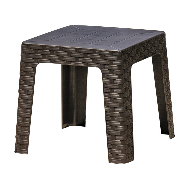 Brown Wicker Outdoor Chaise Lounge Set with Table