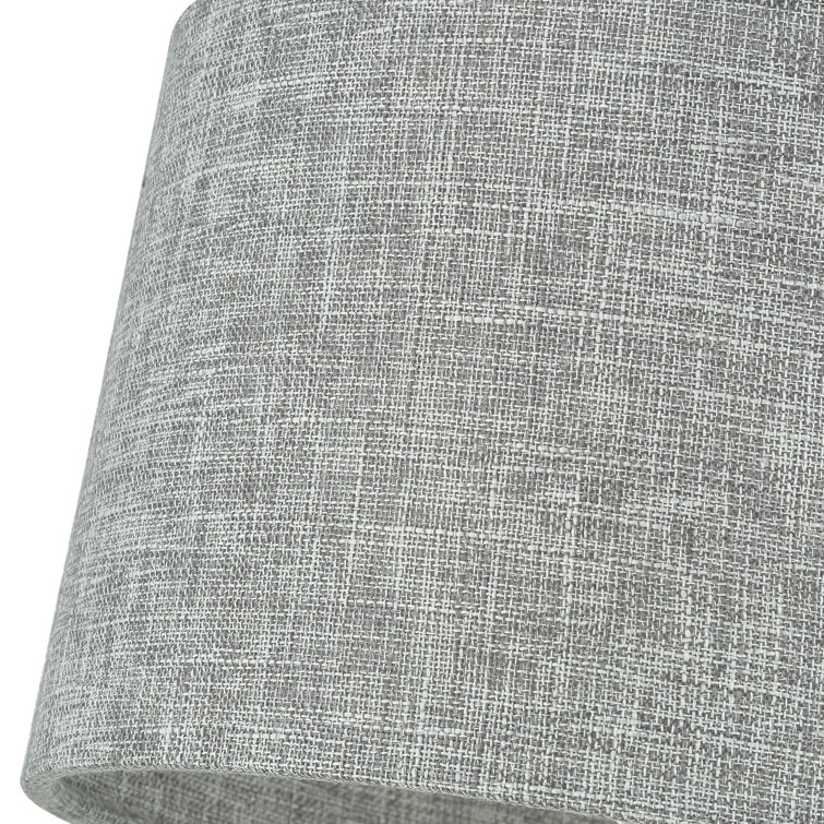 Black and Gray Metal Drum Chandelier with Fabric Shade