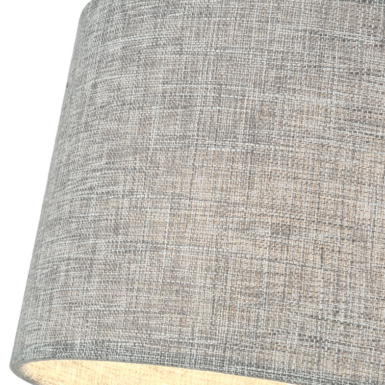 Black and Gray Metal Drum Chandelier with Fabric Shade