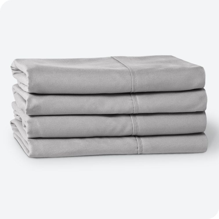 Light Gray Cotton Hypoallergenic Standard Pillowcases Set of 4