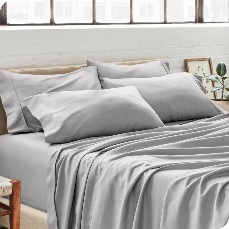 Light Gray Cotton Hypoallergenic Standard Pillowcases Set of 4