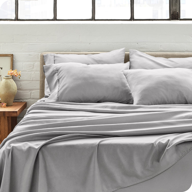 Light Gray Cotton Hypoallergenic Standard Pillowcases Set of 4