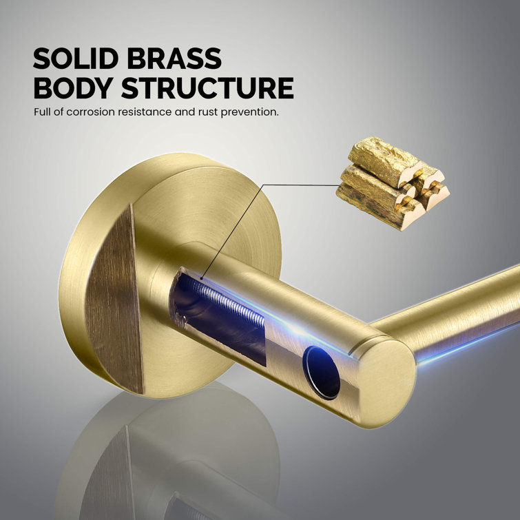 Brushed Gold Circular Metal Bathroom Hardware Set