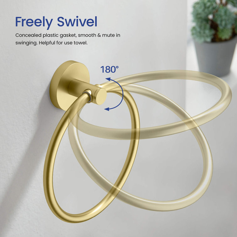 Brushed Gold Circular Metal Bathroom Hardware Set