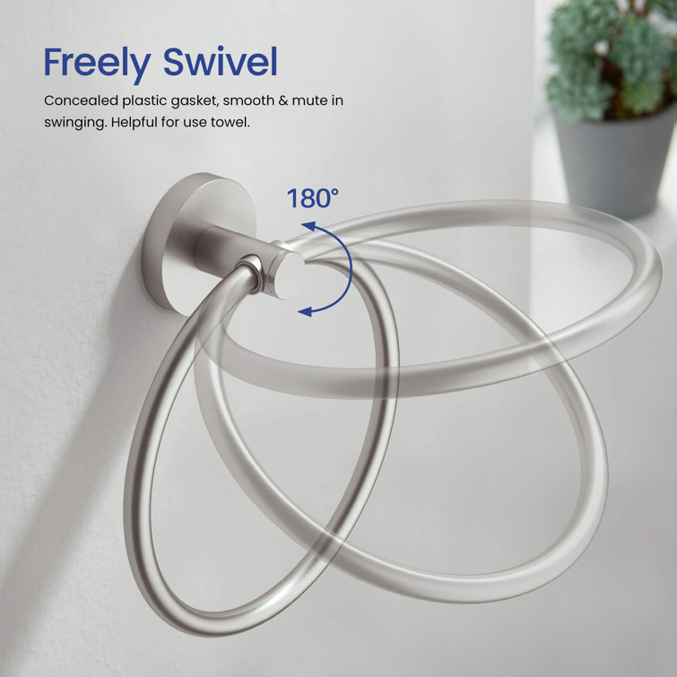 Brushed Nickel Circular 4-Piece Bathroom Hardware Set