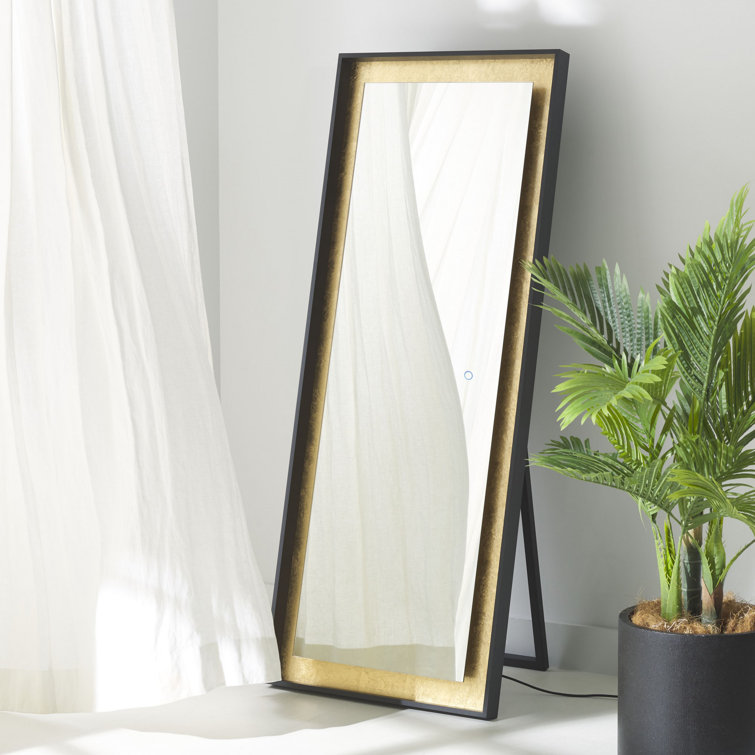 Montauk Luxe Rectangular Silver-Gold Leaf LED Mirror