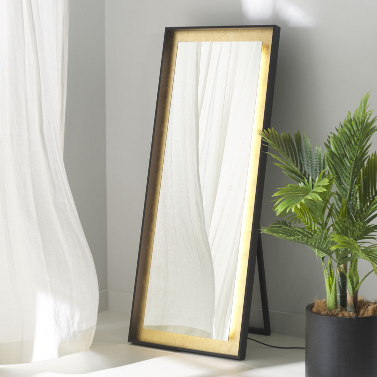 Montauk Luxe Rectangular Silver-Gold Leaf LED Mirror