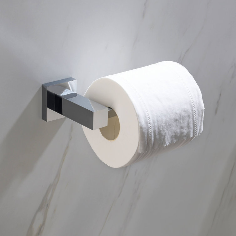 Chrome Metal Cube Bathroom Hardware Set with Towel Holder