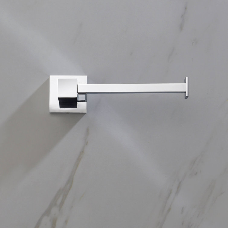 Chrome Metal Cube Bathroom Hardware Set with Towel Holder