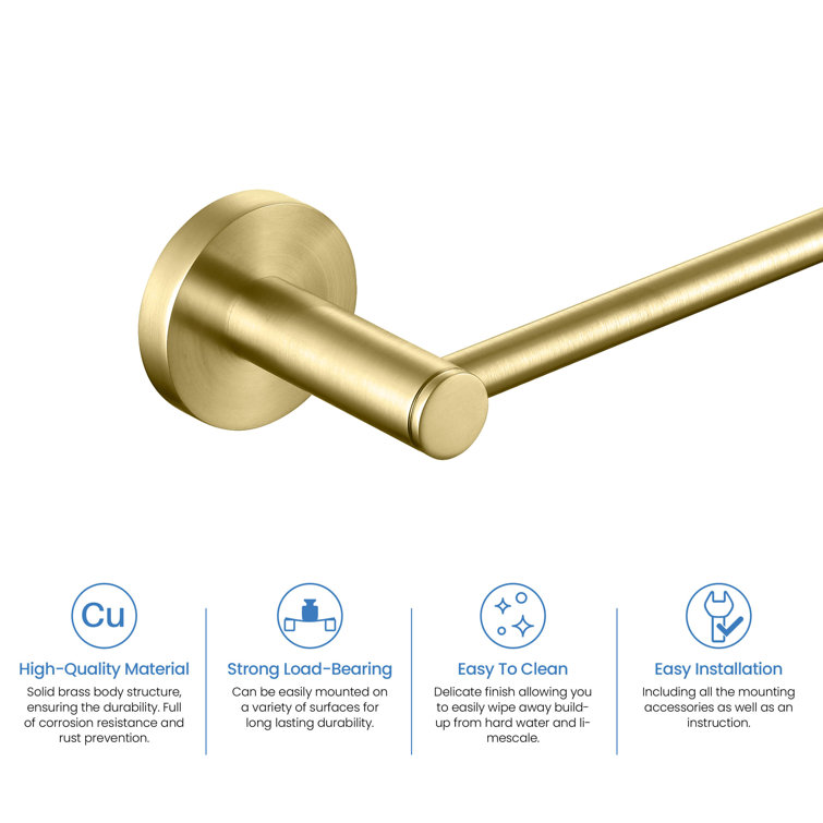 Brushed Gold Circular Metal Bathroom Hardware Set