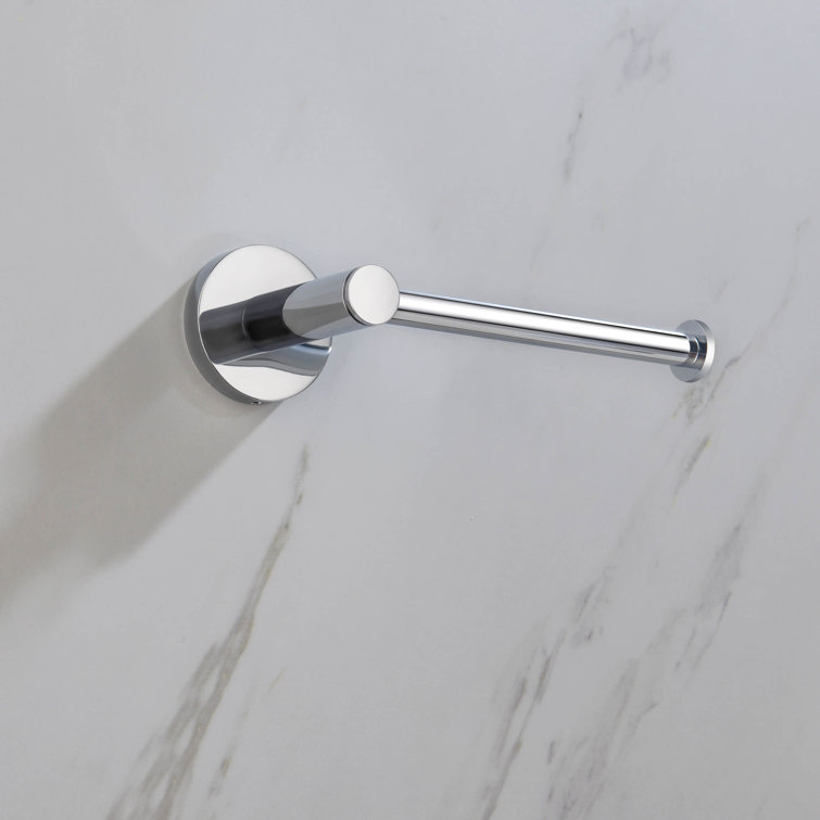 Chrome Circular Metal Bathroom Hardware Set with Towel Ring and Toilet Paper Holder