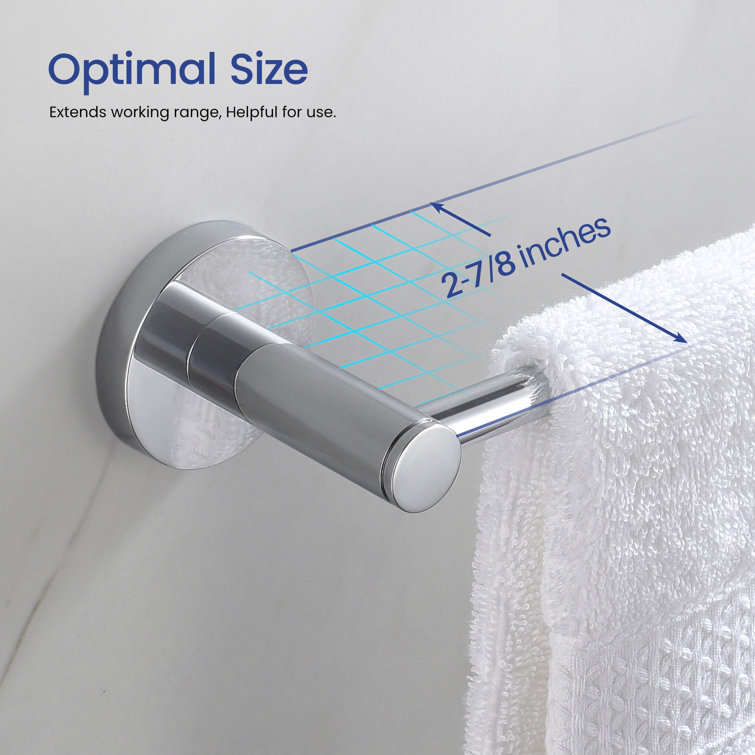 Chrome Circular Metal Bathroom Hardware Set with Towel Ring and Toilet Paper Holder