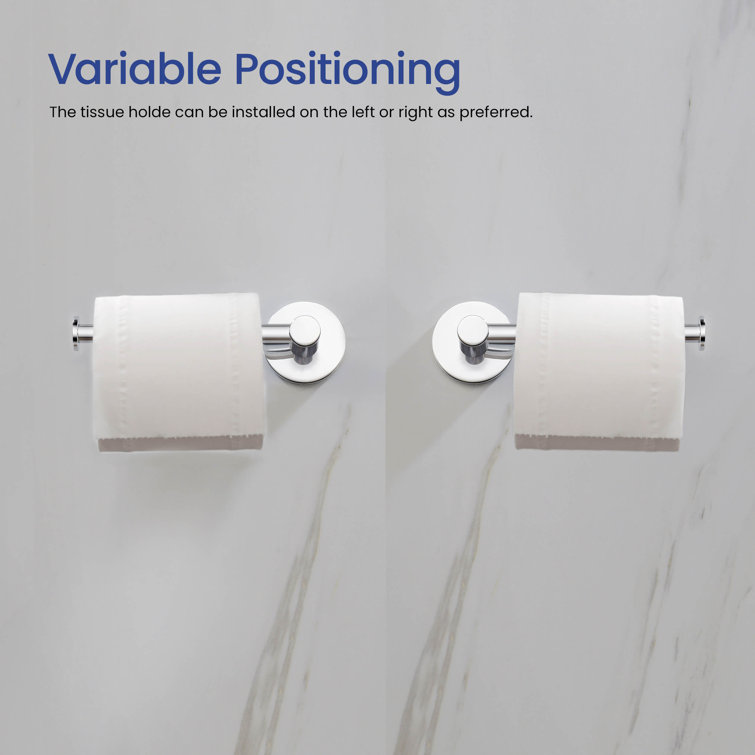 Chrome Circular Metal Bathroom Hardware Set with Towel Ring and Toilet Paper Holder