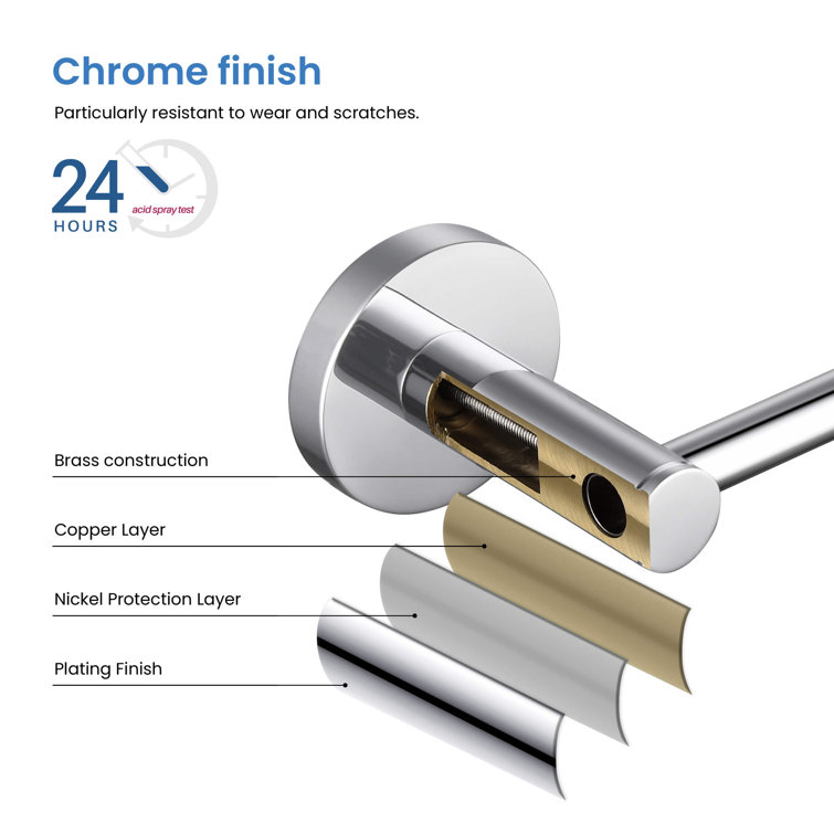 Chrome Circular Metal Bathroom Hardware Set with Towel Ring and Toilet Paper Holder