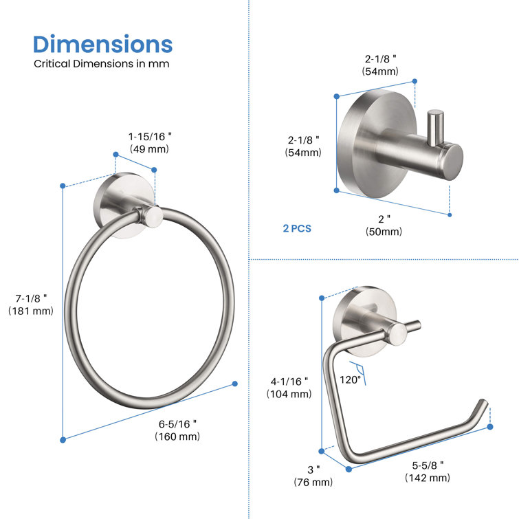 Brushed Nickel Circular 4-Piece Bathroom Hardware Set