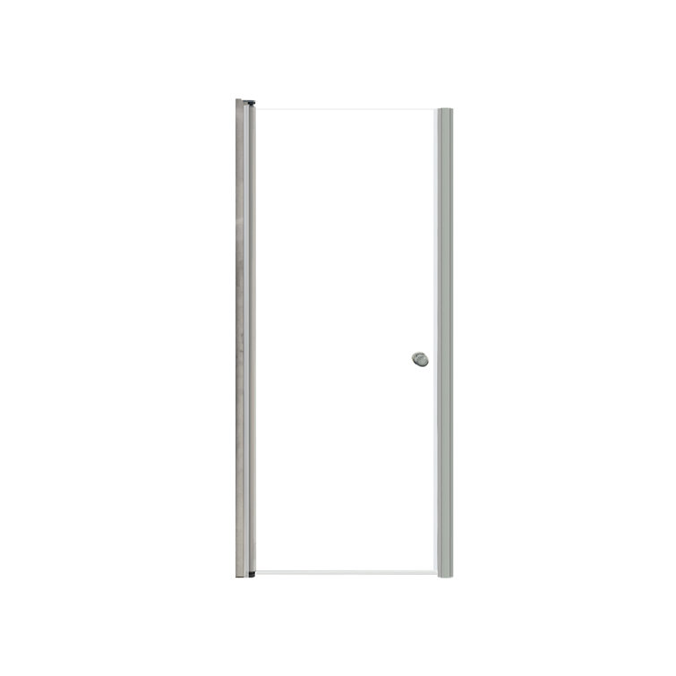 Lyna 70" High x 30" Wide Frameless Shower Door in Brushed Stainless Steel