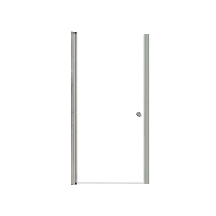 Lyna 33'' x 70'' Brushed Stainless Frameless Pivot Shower Door