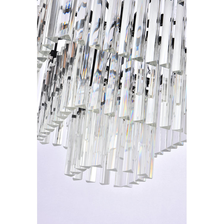 Matte Black Mini Crystal Tiered Chandelier