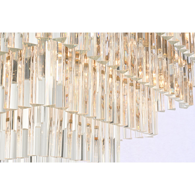 Satin Gold 21-Light Royal Cut Crystal Tiered Chandelier