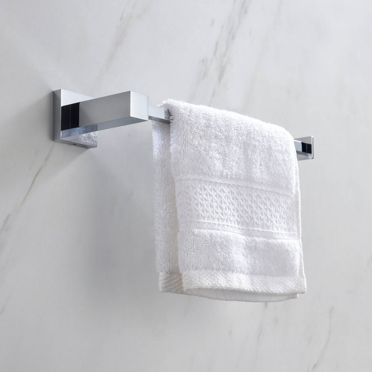 Chrome Metal Cube Bathroom Hardware Set with Towel Holder