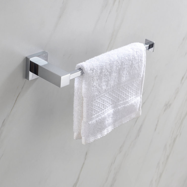 Chrome Metal Cube Bathroom Hardware Set with Towel Holder