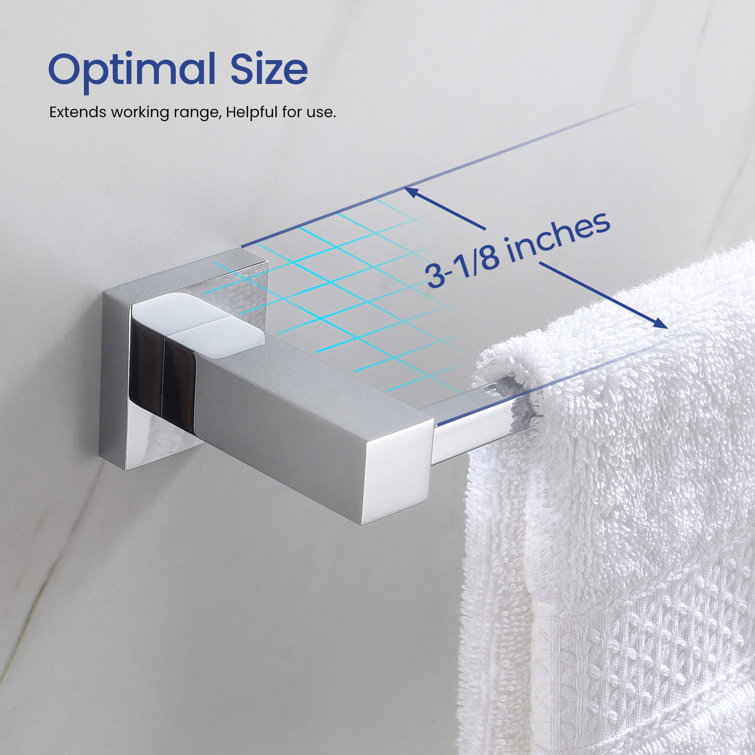 Chrome Metal Cube Bathroom Hardware Set with Towel Holder