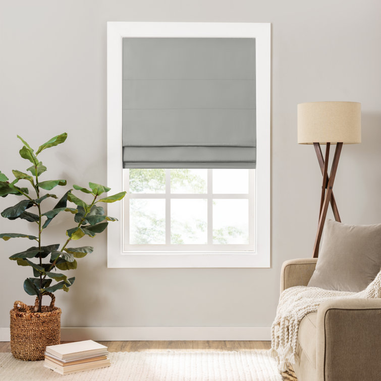 Gray Cordless Room Darkening Roman Shade 27" x 64"