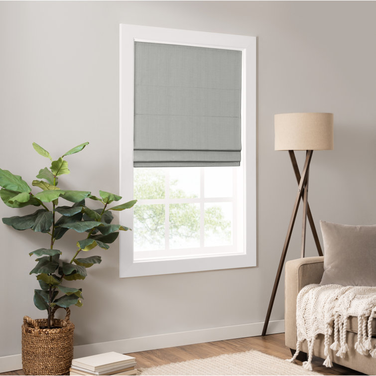 Gray Cordless Room Darkening Roman Shade 27" x 64"