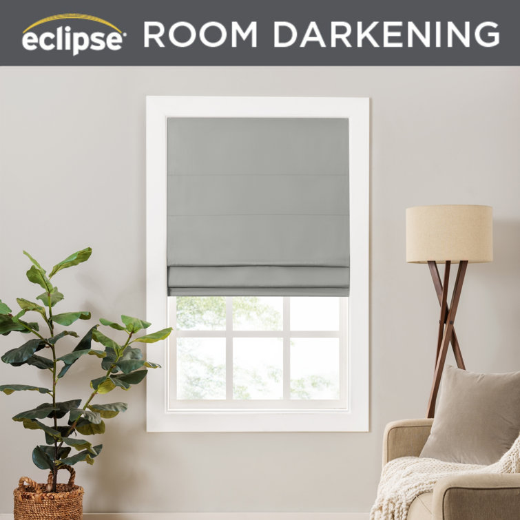 Gray Cordless Room Darkening Roman Shade 27" x 64"
